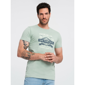 Ombre Mens San Francisco printed cotton t-shirt - ash