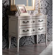 Casa Padrino luxury baroque dresser antique white/silver - Handmade chest of drawers with 2 drawers - Baroque bedroom furniture - Baroque furniture - Luxury quality - Made in Italy