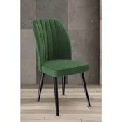Hanah Home set trpezarijskih stolica Platinum 8 kom, kaki zelena tkanina Jerry, crne metalne noge