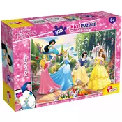 Disney Princeske 2 v 1, 108-delni puzzle in pobarvanka 70x50 cm – Lisciani