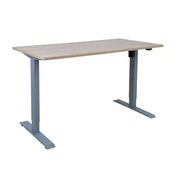 Homestar Pisalna miza ERGO 140x70x71-121 cm hikorij srebrno siva