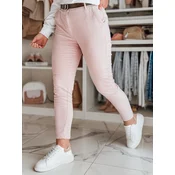 Spodnie damskie slim fit z paskiem LINESKA różowe Dstreet