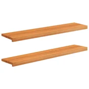 vidaXL Stopnice 2 kos 110 x 30 x 2 cm Svetlo rjava Trda bukovina