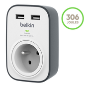 Belkin BSV103VF Zaštita od prenapona 1 uticnica, 2xUSB