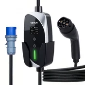 VEVOR Prenosni polnilec EV Tip 2 Enofazni 6 m 74 kW Nastavljiv LCD zaslon