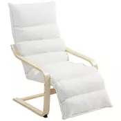 Homestar Lounge stol z nastavljivim naslonom za noge 67x93x105 cm bela