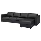 VIMLE Sofa 4-sed, s lenjivcem/Grann/Bomstad crna