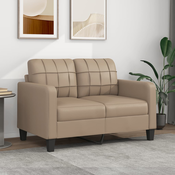 vidaXL Dvosed kapučino barve 120 cm umetno usnje