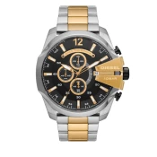 Ročna ura Diesel Mega Chief Chrono DZ4581 Silver/Gold/Black
