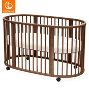 stokke® otroška posteljica sleepi™ bed warm brown z vzmetnico in rjuho white