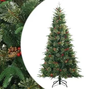 Vidaxl Umetno Zložljivo Božično Drevo Zelena 180 cm PVC, PE in jeklo