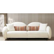 Casa Padrino luxury sofa white/black 230 x 100 x H. 85 cm - Living room sofa - Living room furniture - Luxury furniture - Luxury furnishings