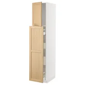 METOD / MAXIMERA Vis.elem. s izvlac.funkc. 1vr/4fiok, bela/Forsbacka hrastovina, 40x60x200 cm