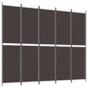 Vidaxl Paravan 6-delni rjav 300x220 cm blago