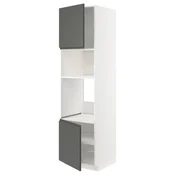 METOD Visoka omara za vgrad gspd aparate, bela/Voxtorp temno siva, 60x60x220 cm