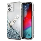 Guess Etui Guess Glitter Vintage Script za iPhone 12 mini - modro