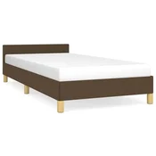 Vidaxl Posteljni okvir brez vzmetnice temno rjav 80x200 cm blago
