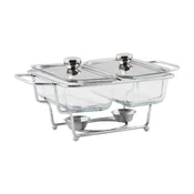 2-piece food warmer container set, made of glass, 1.3 L