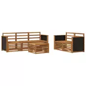 Set vanjskih sofa 6 kom. Prirodna Čvrsto drvo akacije