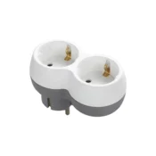 Orno Razdelilnik 2x2P+Z (Schuko), belo-siv