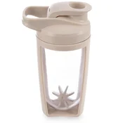 shumee Tritan bež neprepustni vadbeni stresalnik z žogico 700 ml