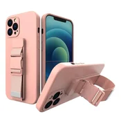 Ovitek s vrvico Hurtel Rope Case za Xiaomi Redmi Note 11 Pro - roza