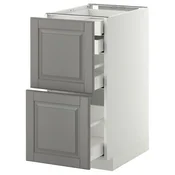 METOD / MAXIMERA Pod.orm.2front/2dnj/1srd/1vis.fiok, bela/Bodbyn siva, 40x60 cm