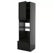 METOD / KNIVSHULT Visoki element za ugradne uredaje, Crnosiva/Lerhyttan crno bajcovano, 60x60x220 cm