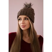 Kesi Cap with fleece Warkocz K226 mocca