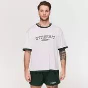 GymBeam Oversized Varsity T-Shirt White
