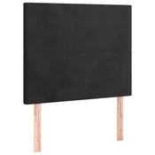 Vidaxl Vzglavje postelje črno 100x5x118/128 cm žametno