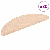 Vidaxl Preproge za stopnice samolepilne 30 kosov 56x17x3 cm svetlo rjave polkrožne