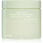 celimax Ji Woo Gae Heartleaf BHA Peeling Pad eksfoliacijske blazinice s pomirjajočim učinkom 60 kos