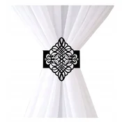 shumee Z18 Elegantna dekorativna sponka za naglavni trak za zavese OPENWORK DECOR črne barve