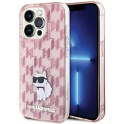 Karl Lagerfeld Karl Lagerfeld ovitek za iPhone 15 Pro Max, Monogram Choupette, roza