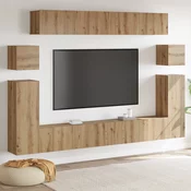 TV Jedinice Zidne 4 pcs Umjetnicki hrast Konstruirano drvo