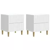 vidaXL Nočna omarica 2 pcs Bela 43 x 34,5 x 48 cm Inženirski les