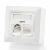 KELine nadometna vtičnica 2x Cat.6 RJ45 FTP 601140-AP + KEJ-C6-S-TL(2)