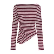 Bershka Majica  bordo / bela