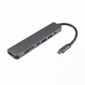 S-BOX 7u1 adapter USB Type-C (muški) na HDMI/USB-3.0/SD+TF