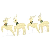 LED Rijecni jeleni 4 pcs Zlatno tkanina