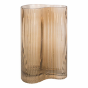 Svijetlosmeda staklena vaza PT LIVING Wave, visina 27 cm