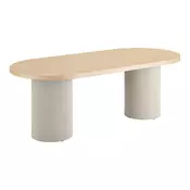 Miza Brea 212 Svetlo siva, Lahki hrast, 75x100x220cm, MDF plošča, Naravni furnir