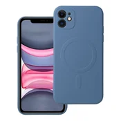 OEM SILICONE MAG COVER ovitek, združljiv z MagSafe, za iPhone 11, modre barve