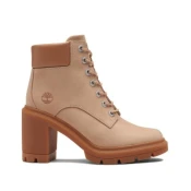 Timberland za ženske. TB0A2CKCEN71 Allington Heights bež usnjeni gležnjarji s čipkami (41 W), 5 do 8 cm, Čipke, Prilo