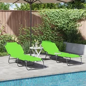 Sklopiva ležaljka za suncanje 2 pcs Zelena 188 x 57 x 86,5 cm