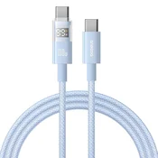 Punjac i podatkovni 100W USB-C na USB-C kabel Baseus Data Cable Display 2 - 1m - galaxy blue