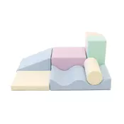 Blazin za plezanje, mehka igrala za otroke, poligon – 7 delni set, pastel