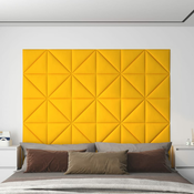 vidaXL Zidne ploče baršunaste 12 kom žute 30 x 30 cm 1,08 m2