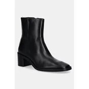 Usnjeni gležnarji Calvin Klein BLOCK HEEL ZIP BOOT LTH